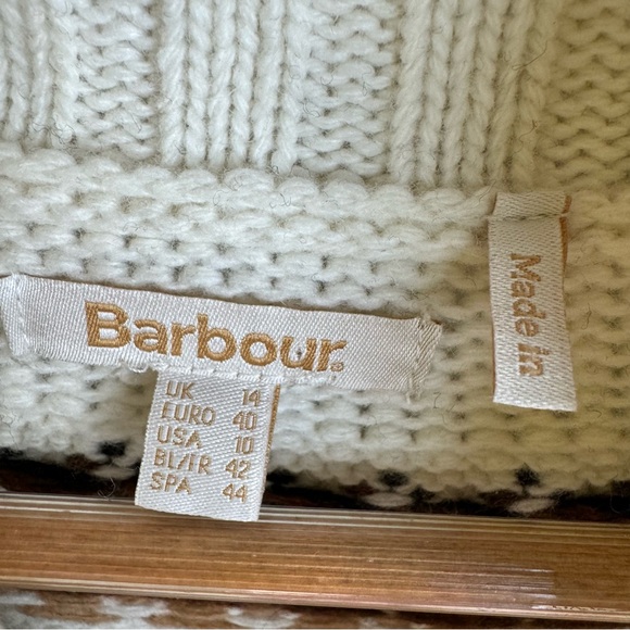Barbour Mersea Knit Wool Sweater – Women’s | Size 10 (L) | Fair Isle Turtleneck - Picture 5 of 10